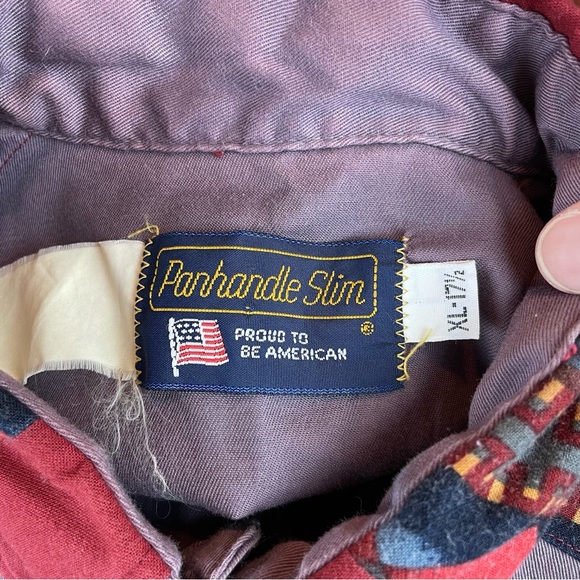 Vintage Panhandle Slim Purple Red Aztec Collared Button Down Western Shirt Top - Picture 2 of 6